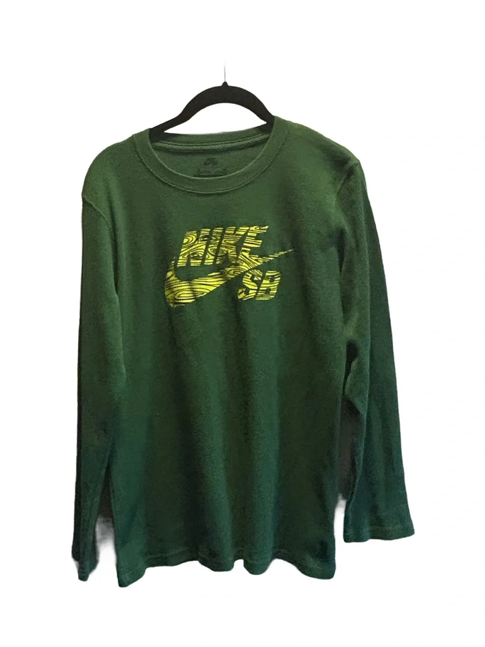Nike Green Long Sleeve Tee with Yellow Graphic